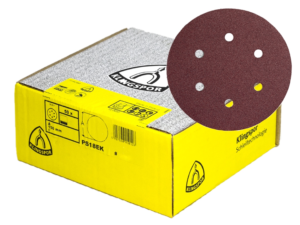 Krążki ścierne do drewna Klingspor Ps 18 Ek gr.P80 GLS3 150mm 50szt