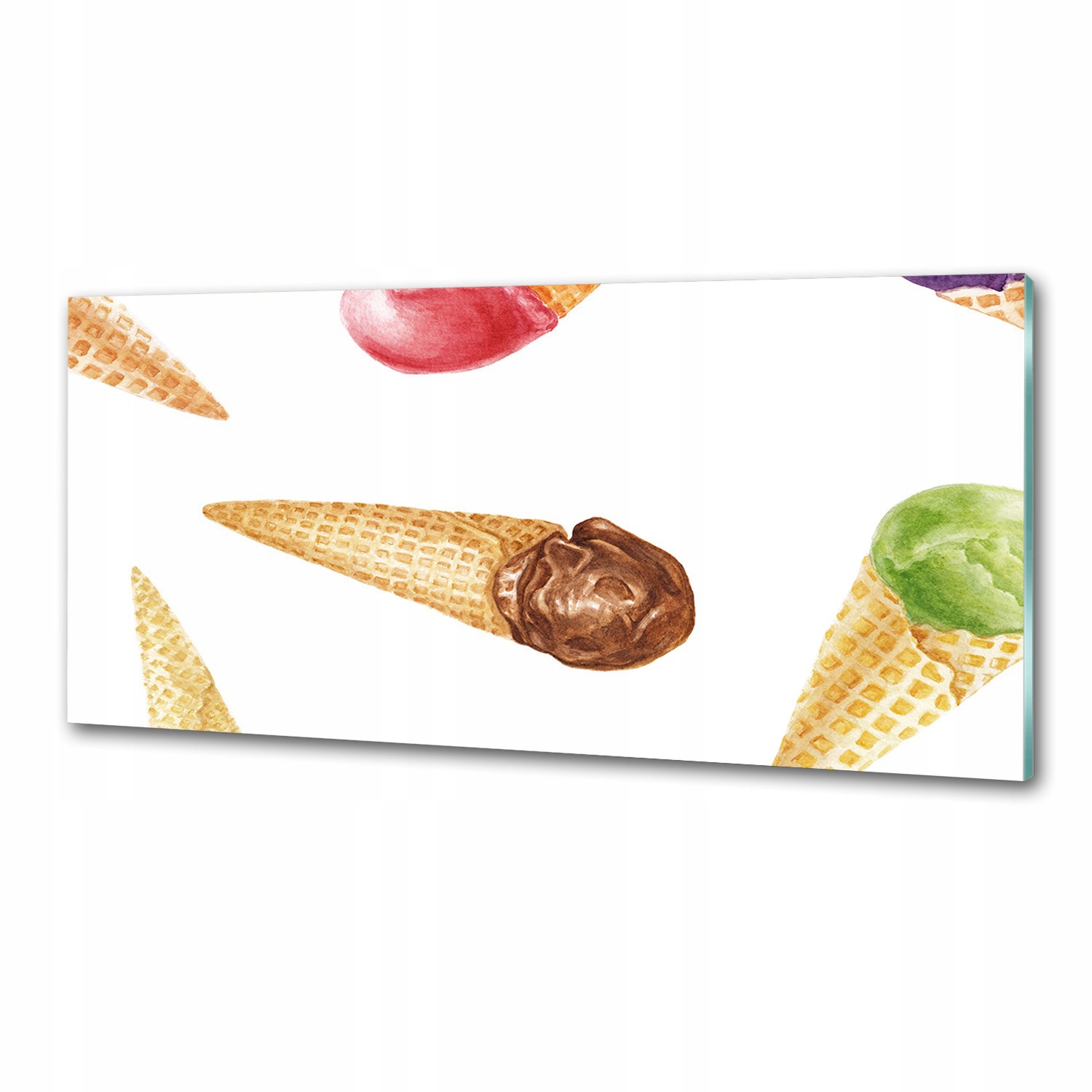 Sklenený panel do kuchyne Zmrzlina 125x50 cm Lepidlo