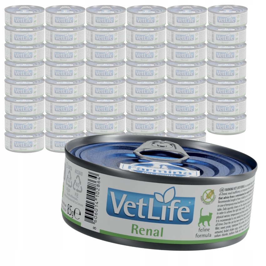 Levně Farmina Vet Life Renal Feline 48x85g Vlhké Krmivo pro kočky Selhání ledvin