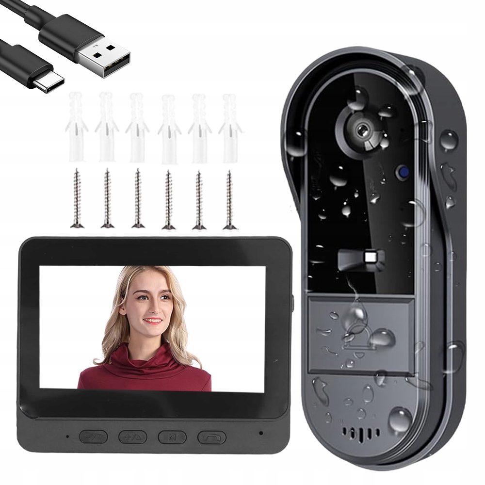 Bezdrátový Videotelefon S Nočním Viděním A Venkovní Kamerou IP65, Voděodolný