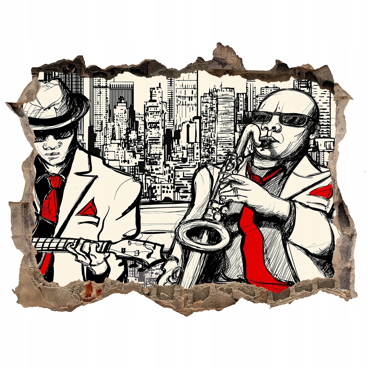 

Fototapeta dziura na ścianę 3d Nowy Jork Jazz