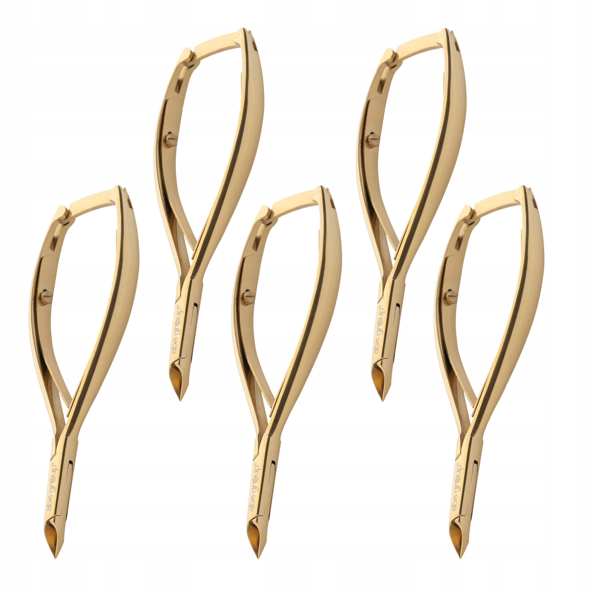 Kleštičky na kůži dvoupružinové zlaté 4 mm Premium Ostré 5 ks Aba Group 1149