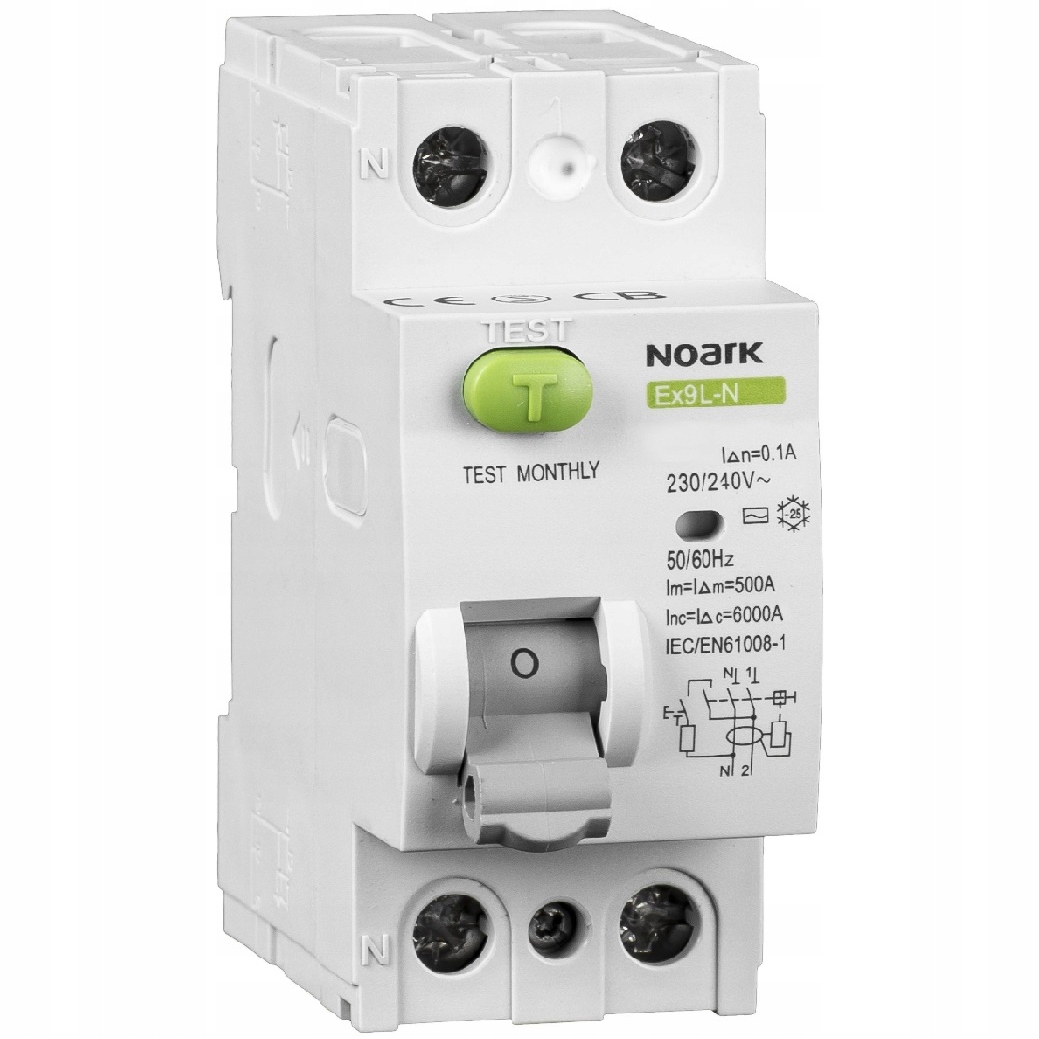 Noark Wyłącznik Różnicowoprądowy Różnicówka Rcd 1-FAZ 40A 2P 300mA Typ A