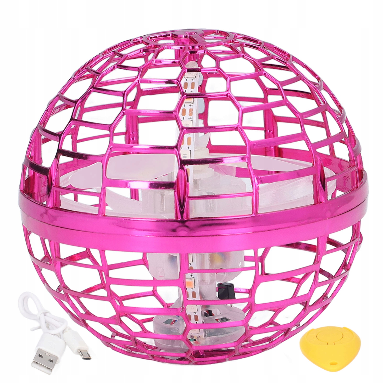 LATAJĄCA ŚWIECĄCA PIŁKA UFO KULA LED ZABAWKA Materiał drewno