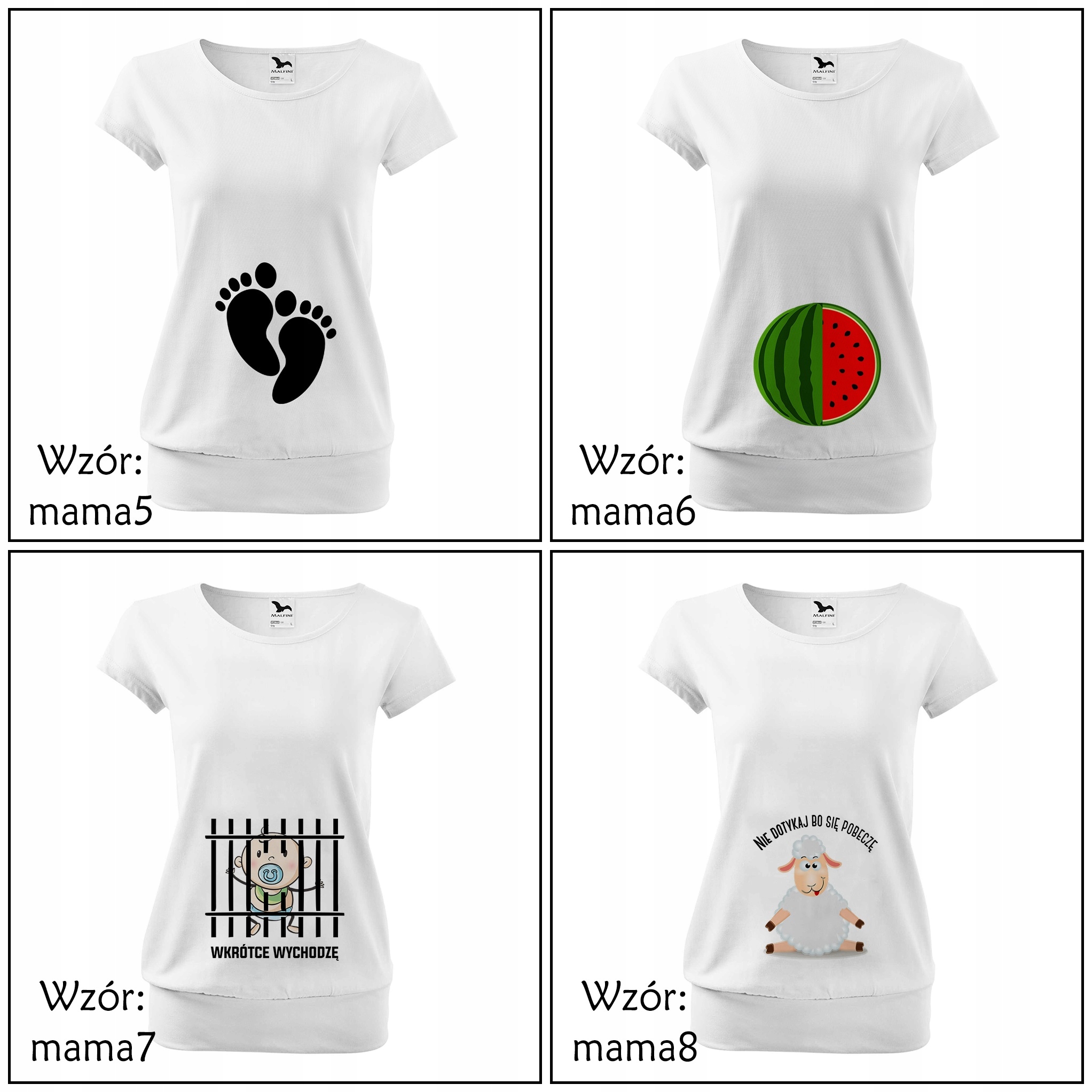 Koszulka CIĄŻOWA PRZYSZŁA MAMA DZIECKO PREZENT urodziny imieniny mikołaj L Wzór dominujący print (nadruk)