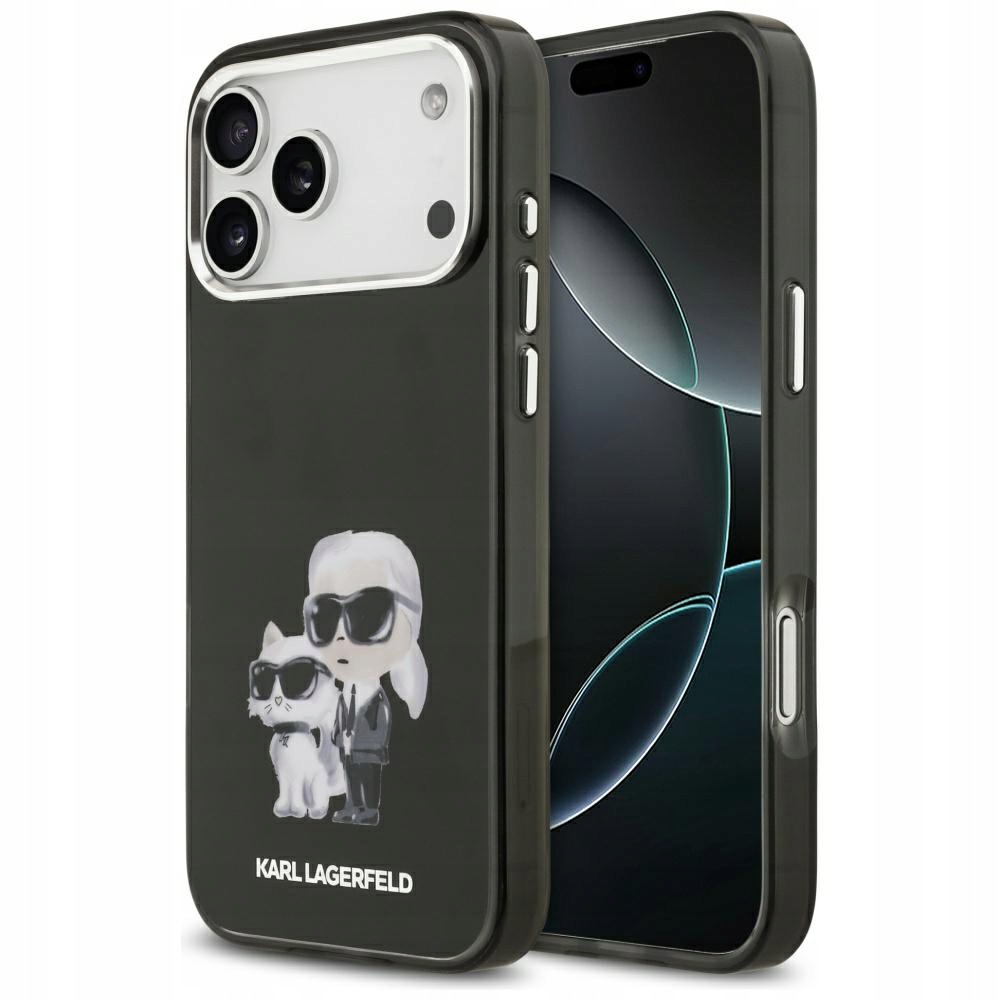 Pouzdro Karl Lagerfeld IML Aquarelle Karl & Choupette & Logo MagSafe pro iPhone