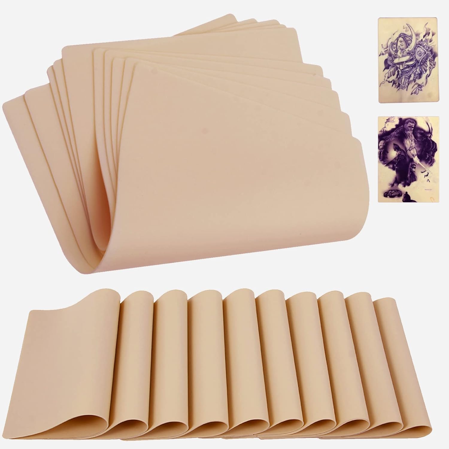 Umělá Kůže Pro Učení Tetování Oboustranná Béžová 10 Ks 19,2 × 14,2 cm