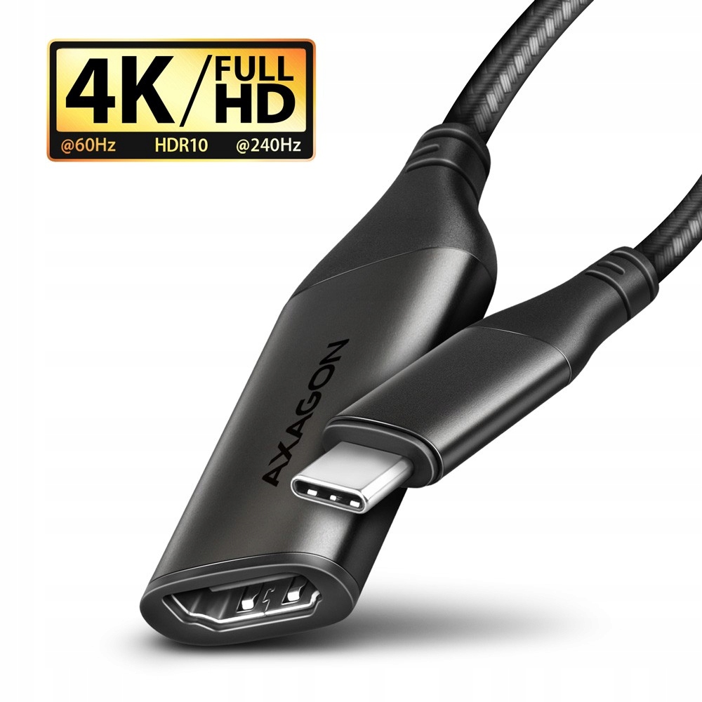 RVC-HI2M Adapter aktywny Usb-c -> Hdmi 2.0 4K/60Hz Aluminum, 25cm kabel