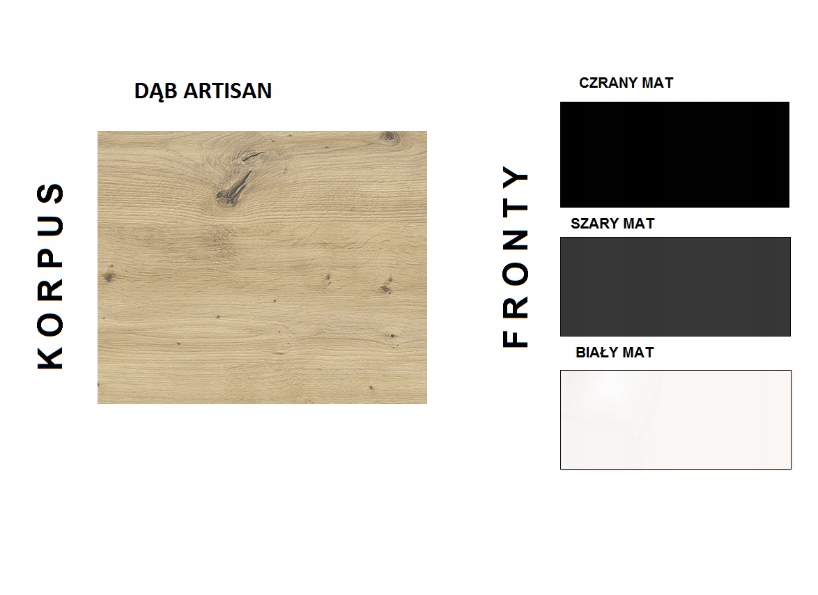 STOJĄCA SZAFKA RTV 160 CM DĄB ARTISAN POŁYSK/ MAT Marka Art-Meble