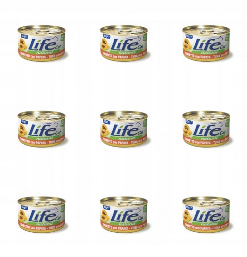 Levně Life Cat Krmivo pro kočky tuňák s papájou 85g 9ks