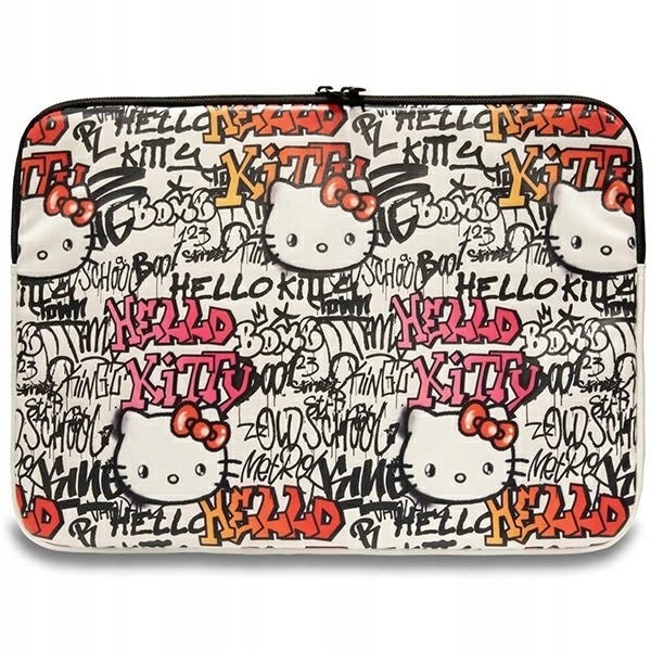 Pokrowiec Hello Kitty Pu Metal Logo na laptopa 14" beżowy
