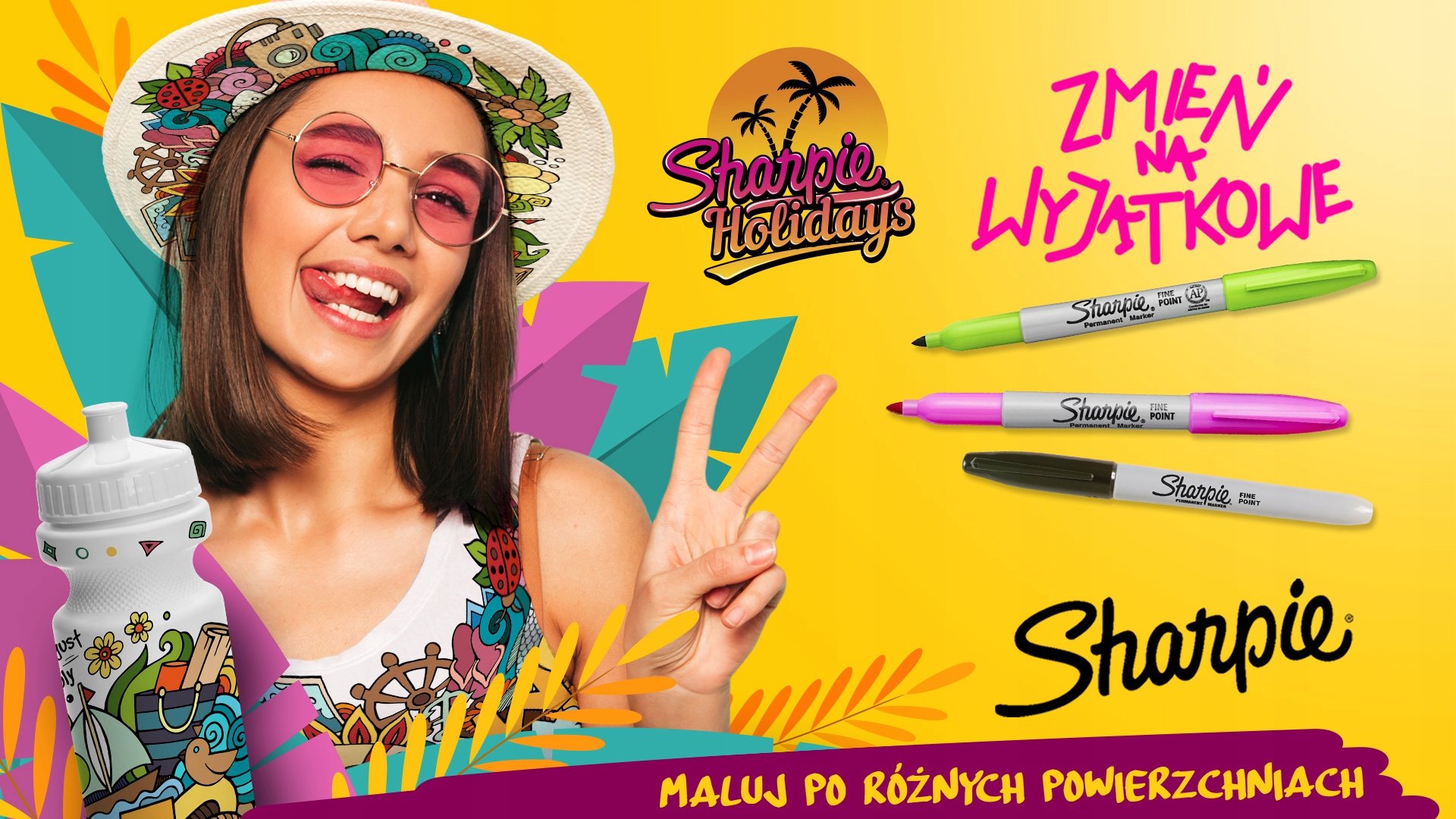 Markery permanentne Sharpie Twin Tip 8 kolorów Rodzaj permanentny