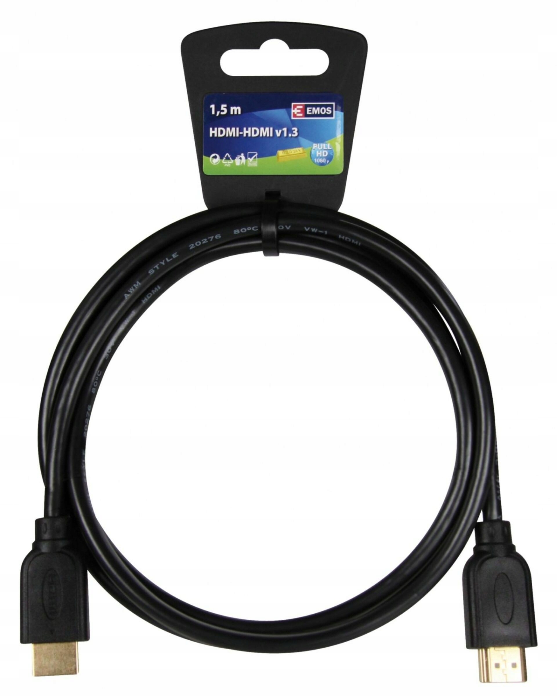 Przewód Hdmi Emos Hdmi-hdmi 1,5 m Hdmi v1.3 10,2 Gbit/s