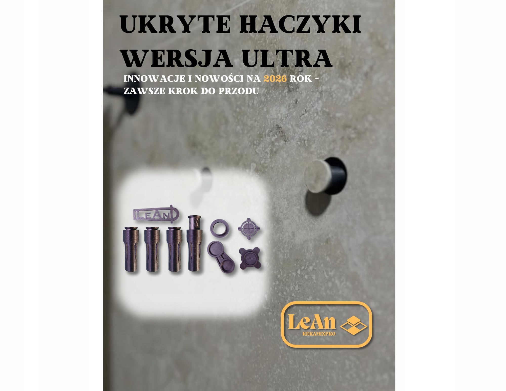 Skryté věšáky na ručníky verze Ultra 4ks bez otvoru Leankeramixpro