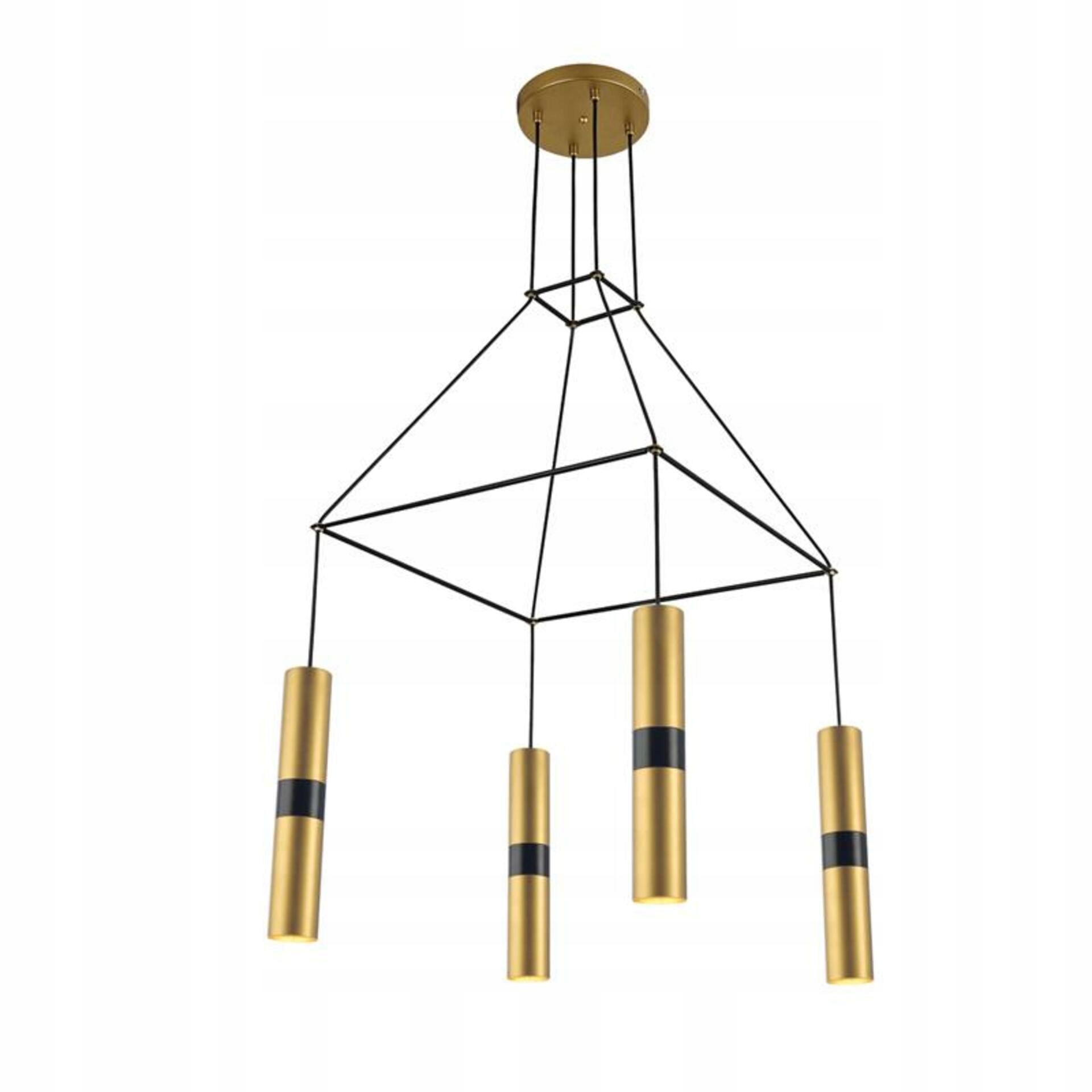 Aca Lighting závesné svietidlo 4XGU10 mosadz kov 56X56XH150CM Da Vinci HM854P