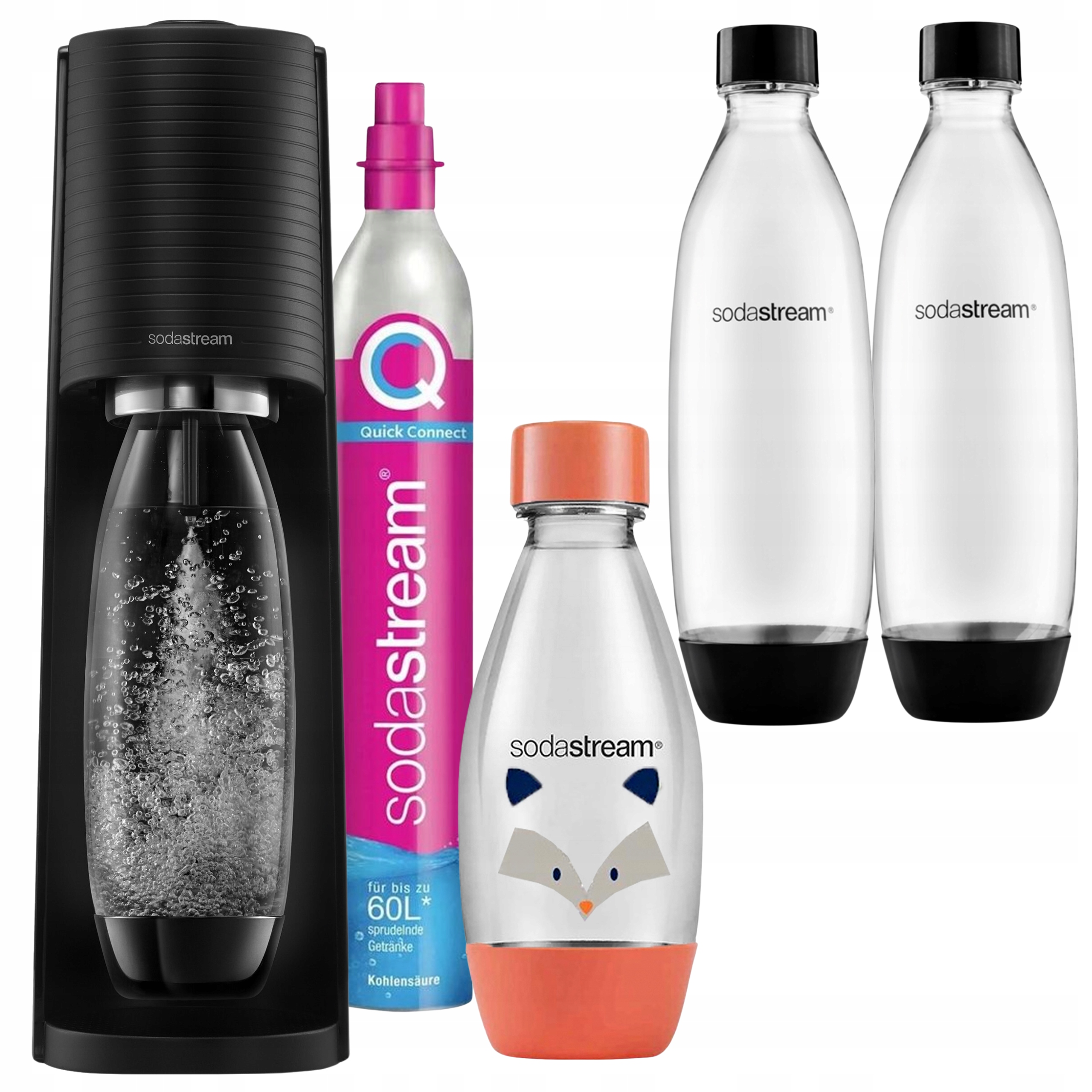 Saturátor na vodu SodaStream Terra 2 Fľaše 1L Malá fľaša Borsuk 0,5L