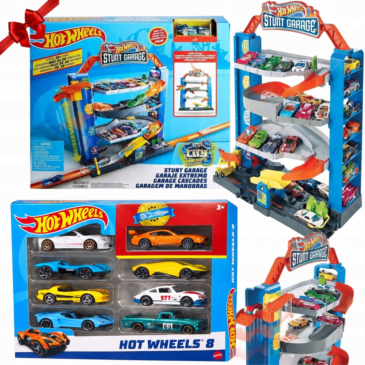 Zestaw Hot Wheels Garaż Parking Tor+samochodziki 8szt. Dla Chłopca