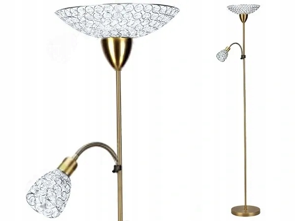 Lampa Podłogowa Stojąca Z Kryształkami Crystal