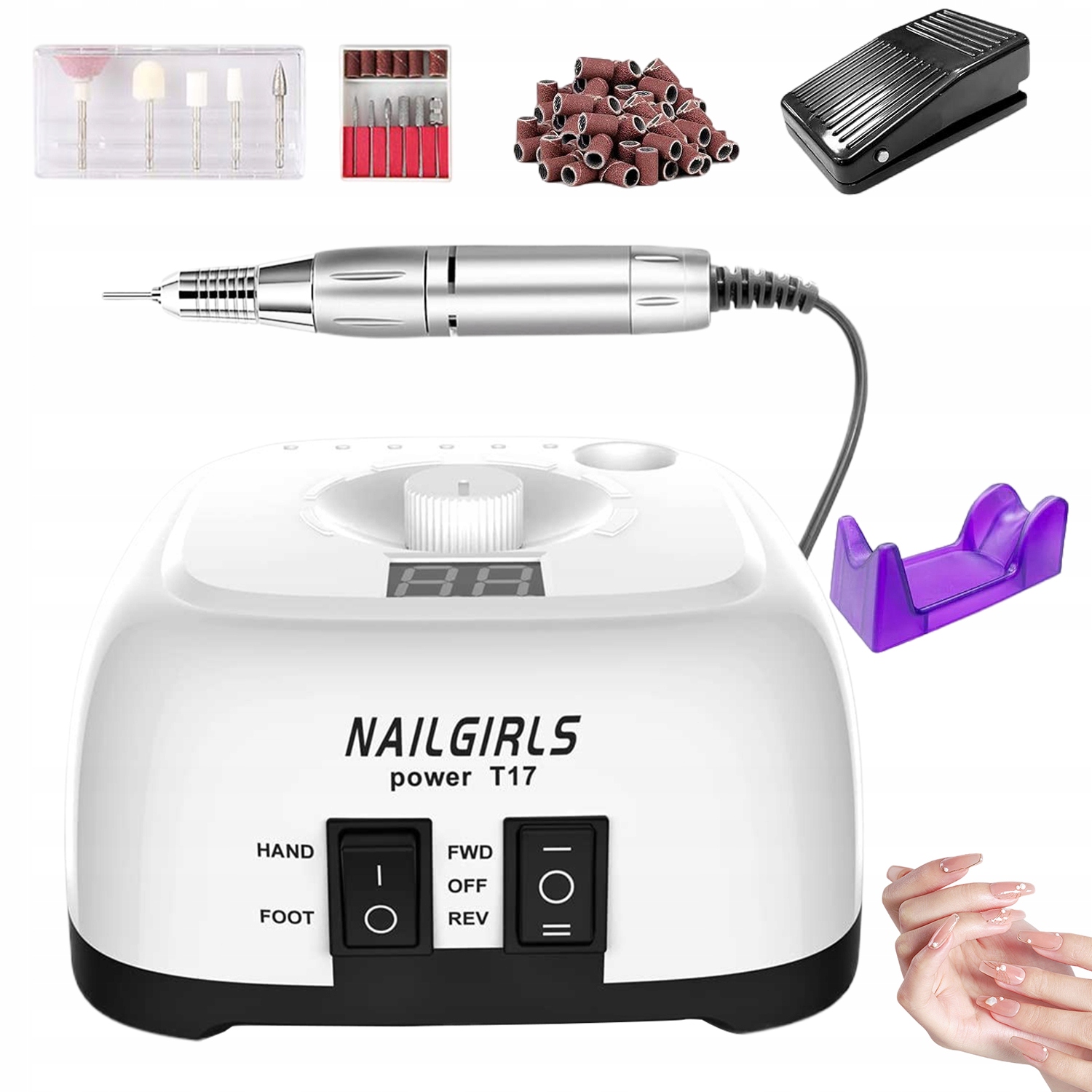 Bruska Na Nehty 11V1 Pro Manikúru A Pedikúru, Profesionální, Silná