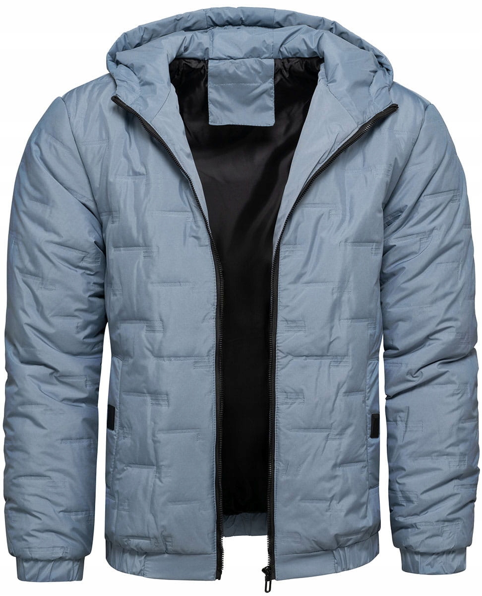 Kurtka Męska Przejściowa Z Kapturem Niebieska rozmiar XXL