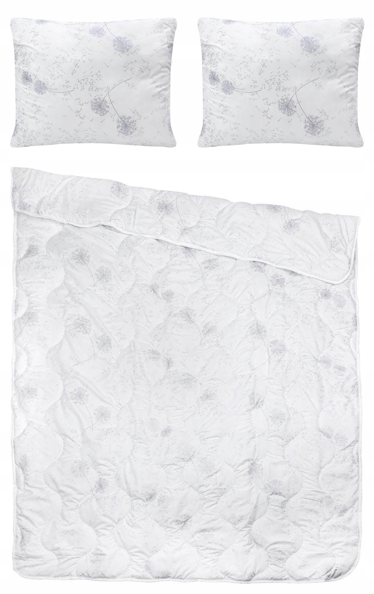 CAŁOROCZNA KOŁDRA 200X220 + 2 PODUSZKI 70/80 LEKKA CIEPŁA POLSKI PRODUKT Długość 200 cm