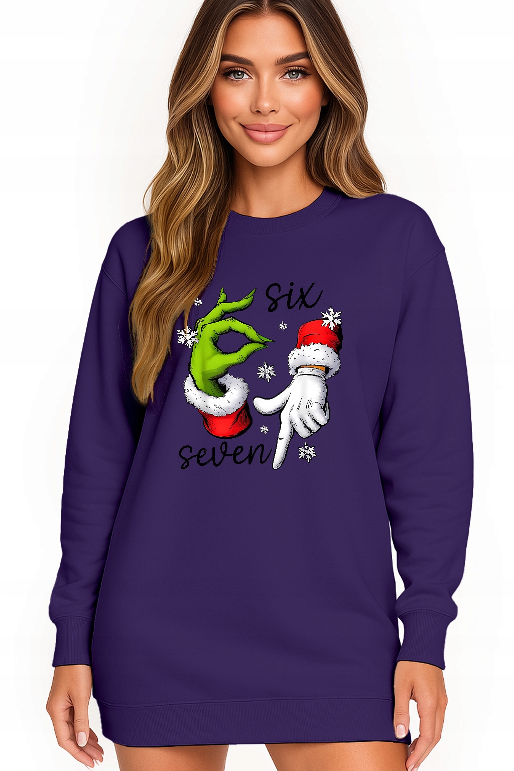 Mikina Vánoční Oversize Šaty Six Seven 67 Grinch Dárek S