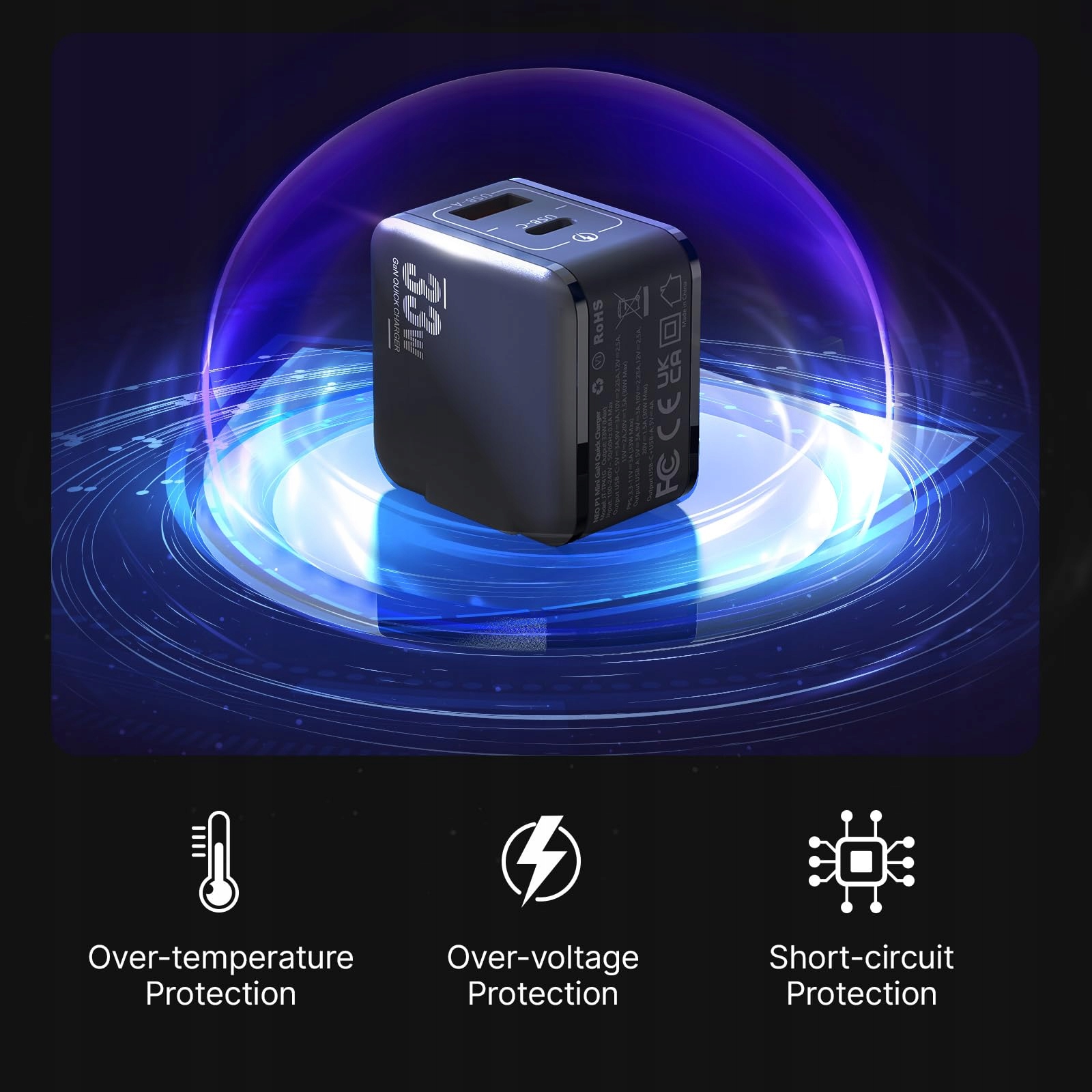 MINIX NEO P1 Mini 33W GaN Ładowarka USB-C i USB-A — miniatura 6