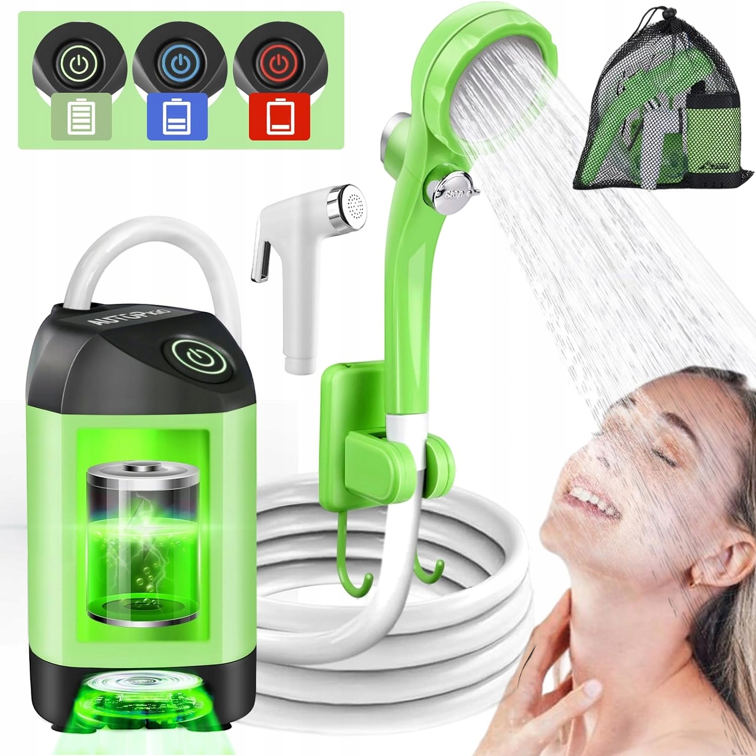 Turistická Kempingová Sprcha Elektrická Vodotěsná Pumpa Usb 4800MAH