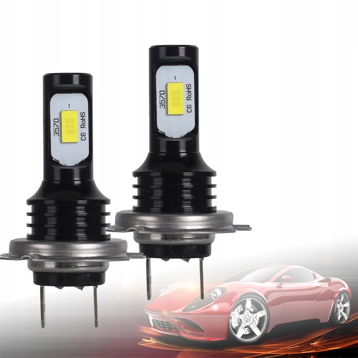 2x ŻARÓWKI LED H7 BARDZO MOCNE 4000LM 6500K 1:1 CANBUS 50000H 40W DC 12-24V Rodzaj LED