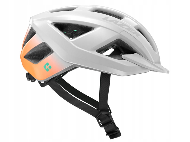 Kask rowerowy Lazer Cerro KinetiCore Biało-pomarańczowy Mtb (rozmiar S)