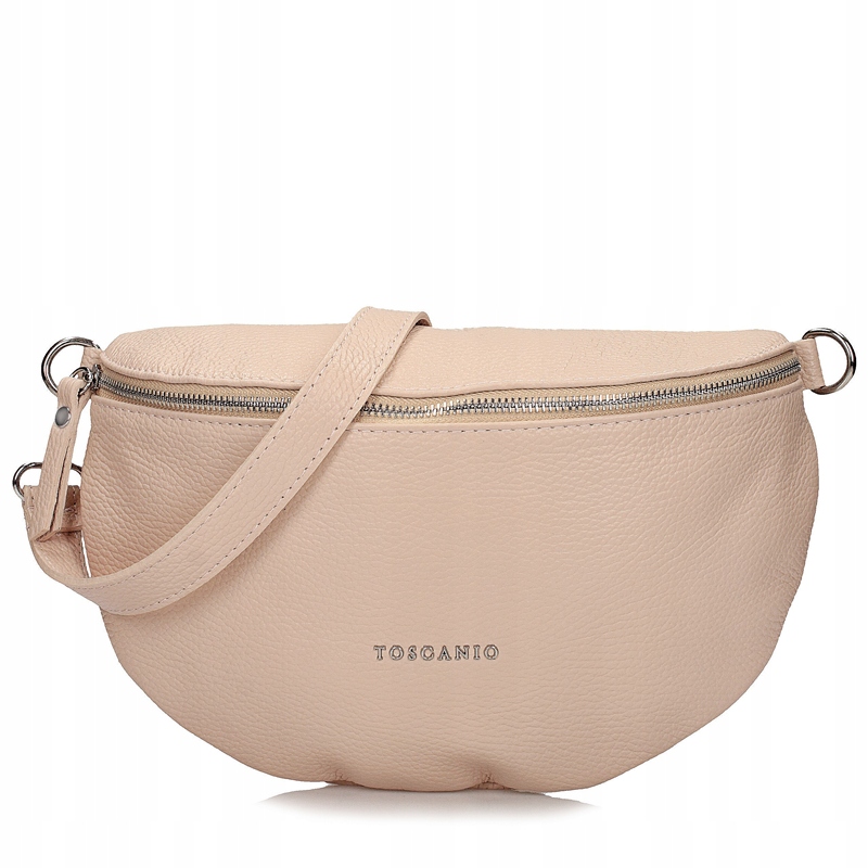 Růžová ledvinka Přírodní kůže Elegantní Bederní kabelka Toscanio F181