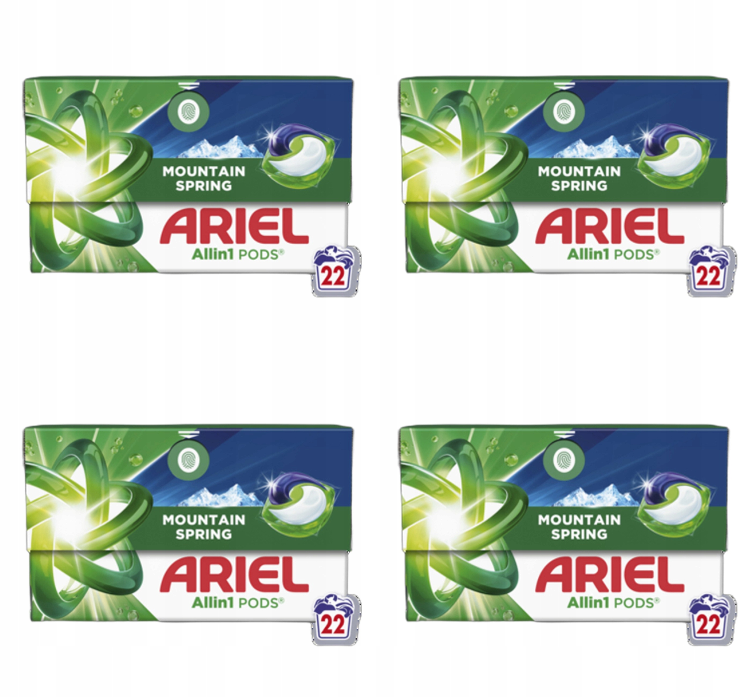 Ariel Allin1 Pods Mountain Spring Kapsle na praní, 22 praní X4