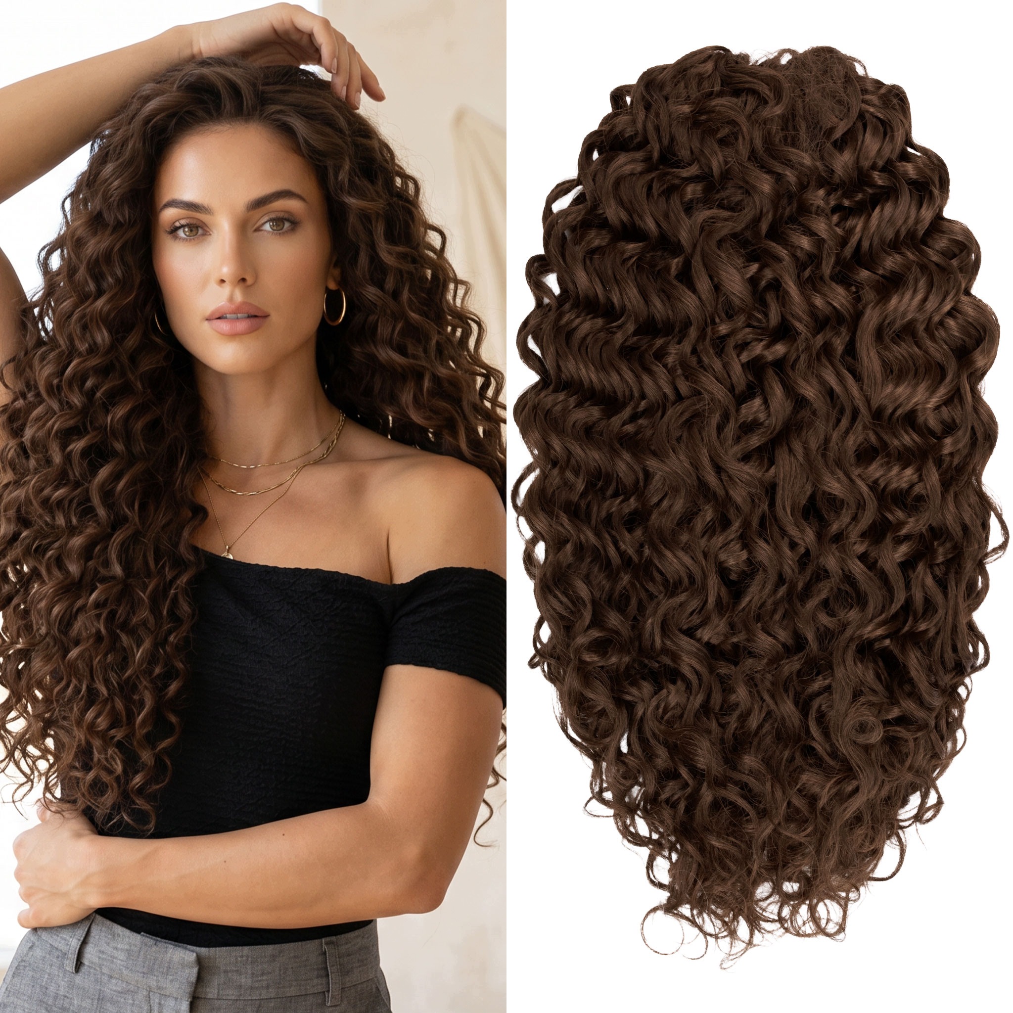 Włosy syntetyczne sztuczne Afroloki Jessica Pro 50cm 300g fale brązowe