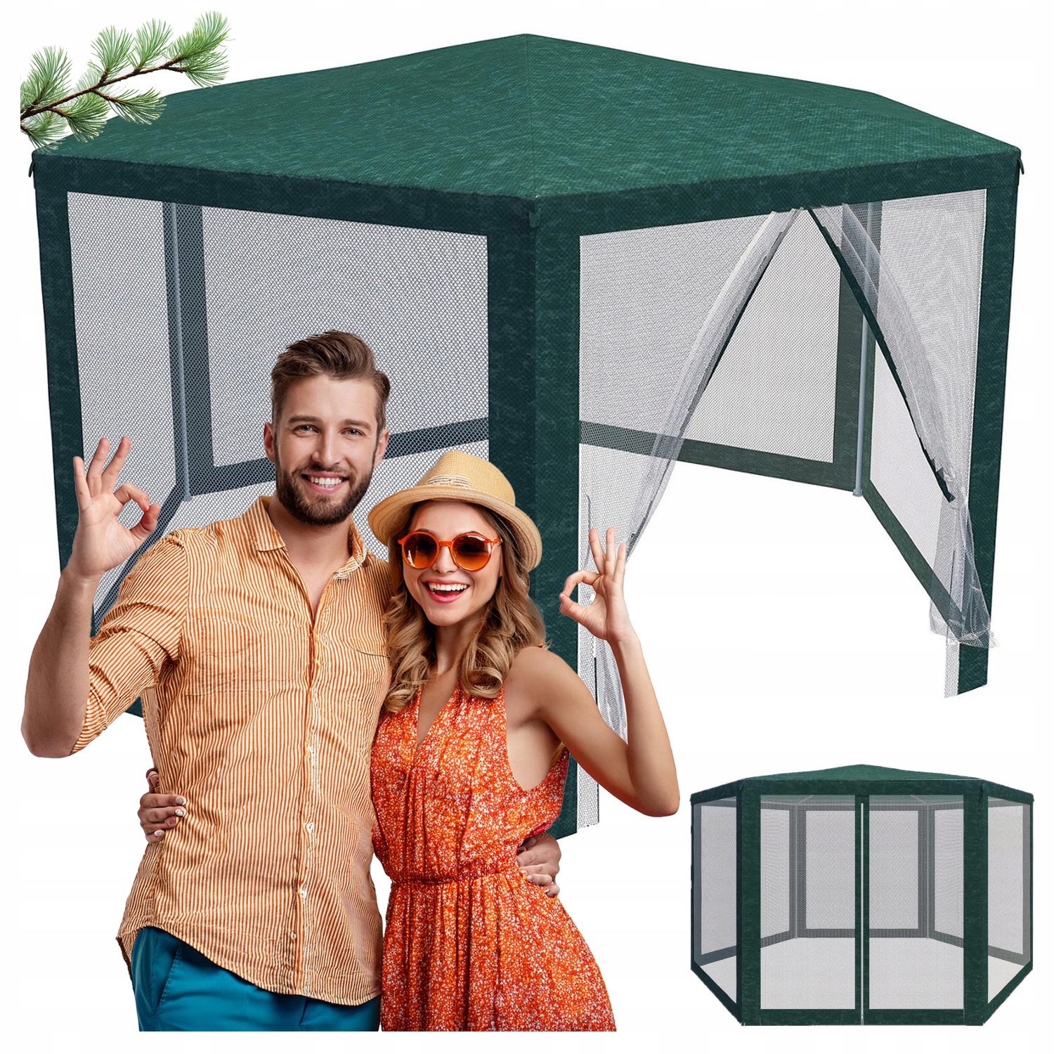 Stan Zahradní Cateringový Pavilon s moskytiérou 6 Stěn 4x4 m voděodolný