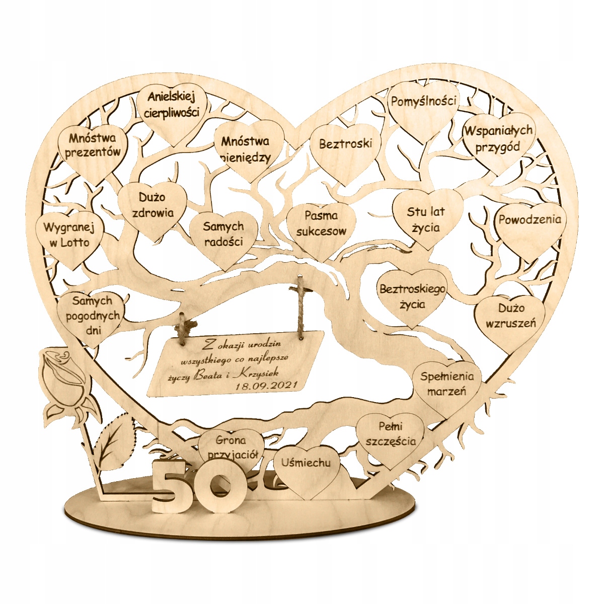 30 40 50 60 70 80. narozeniny strom štěstí – gravírování