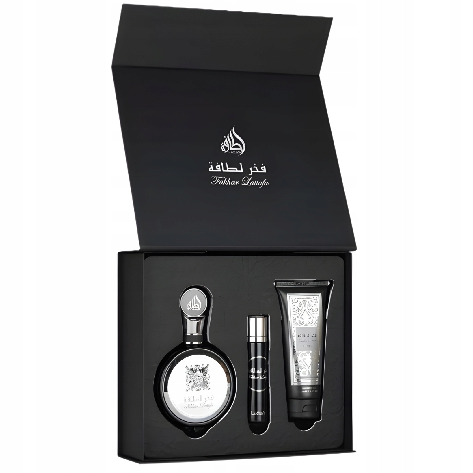 Sada Lattafa Fakhar Men 100 ml Edp 12 ml Edp Sprchový Gel 100 ml