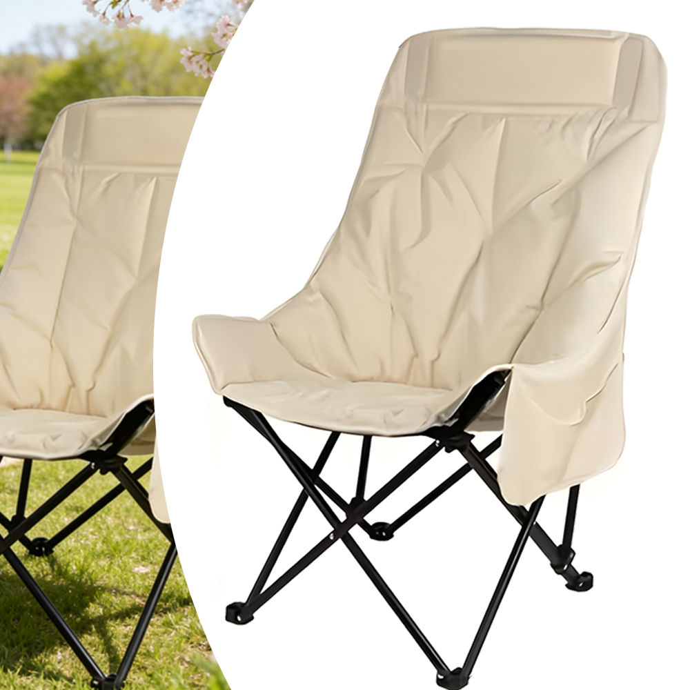 Składane Krzesło Kempingowe, 160 Kg, Ultralekkie Krzesło Z Wysokim Oparciem