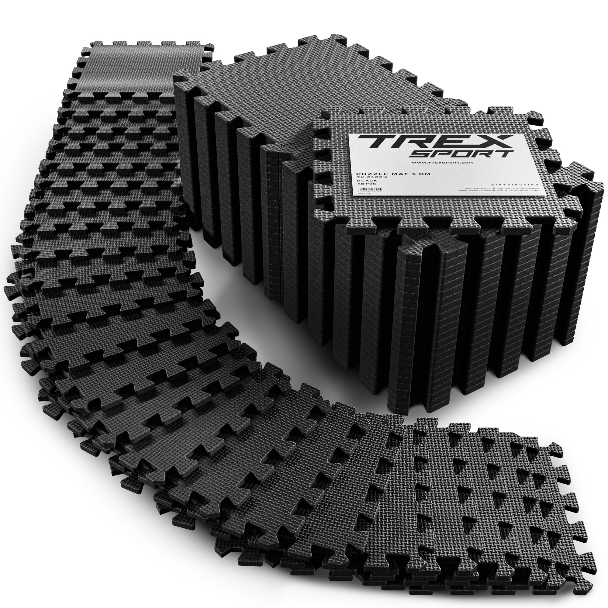 Mata puzzle piankowa gruba do ćwiczeń pod sprzęt XXL 48 szt.Trex Sport