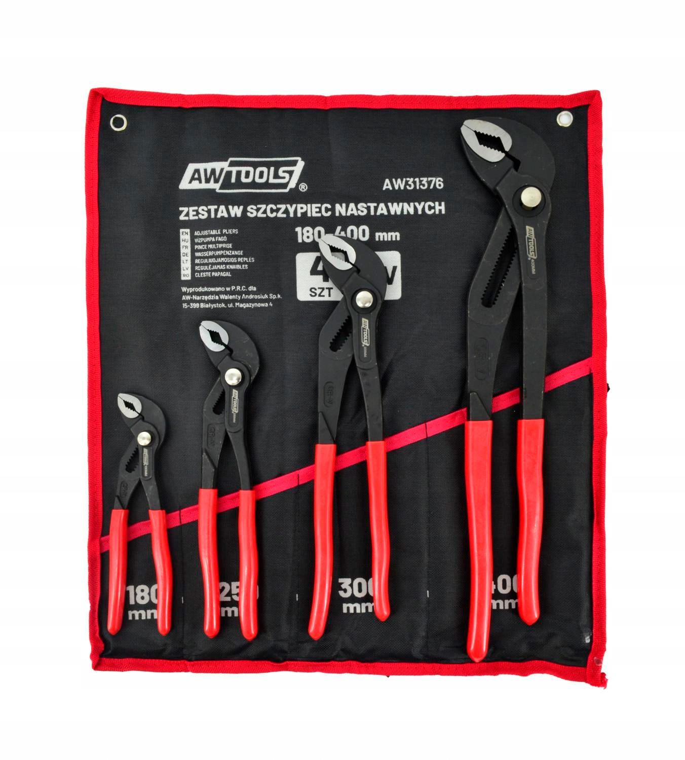 Awtools Sada Nastavitelných Kleští 4ks (7/10/12/16")