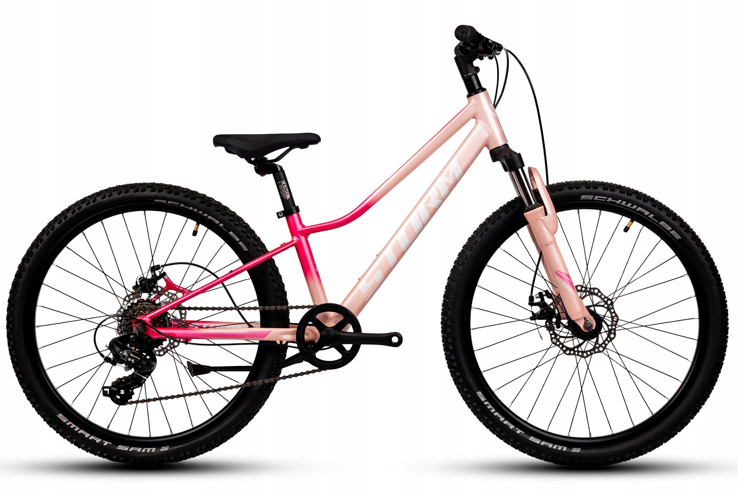 Rower Junior 24 Storm Mtb Queen Tourney 1X7 2MD 11 Pudrowy Róż-róż Mat