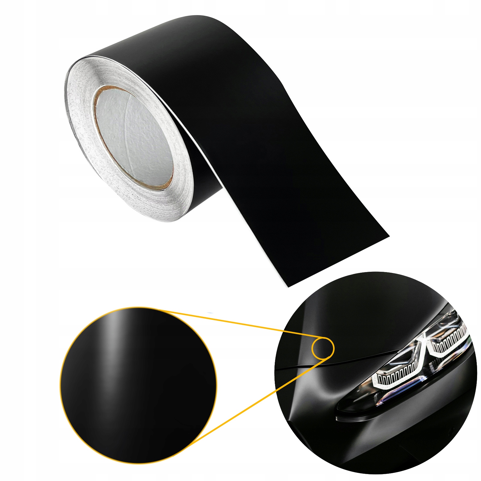 Páska 10 cm na prahy Nárazníky Fólie Termoplastická Černá Mat Dechroming