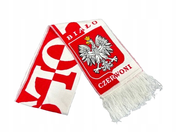 Szalik kibica Polska Biało-Czerwoni dwustronny 140 cm x 20 cm