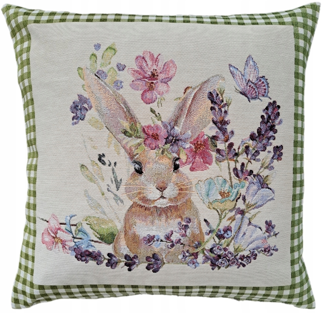 

Poszewka gobelinowa zając Wielkanocna 45x45 cm beż