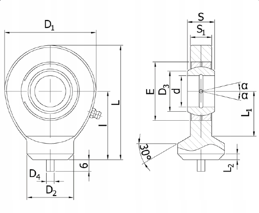Ucho mocowanie siłownika GK 20 D0 DO TS20C 20mm Numer katalogowy części GK 20 DO