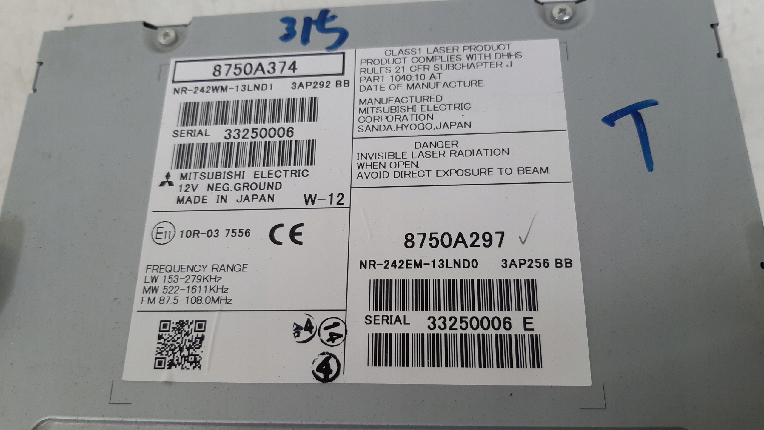 Radio navi 8750A374 Mitsubishi ASX