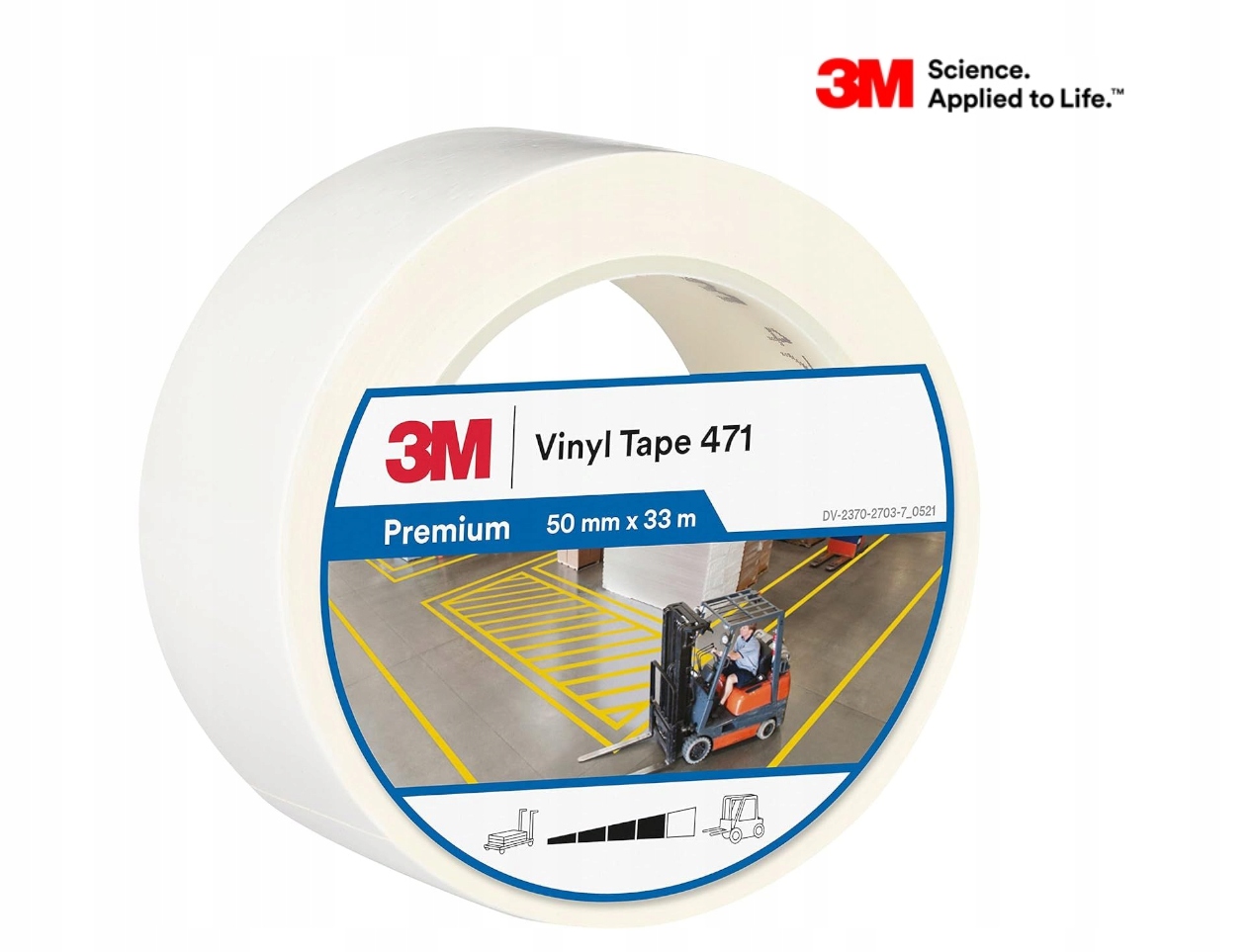 3M 471 Označovací Páska Bílá 50 mm/33 m Silná výstražná