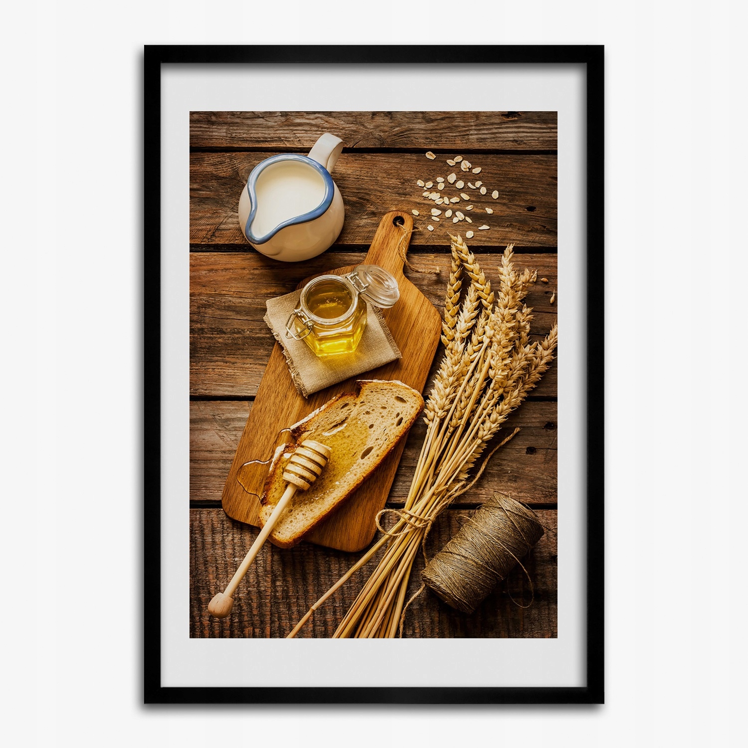 Závěsný obraz grafika v rámečku Snídaně 50x70 cm