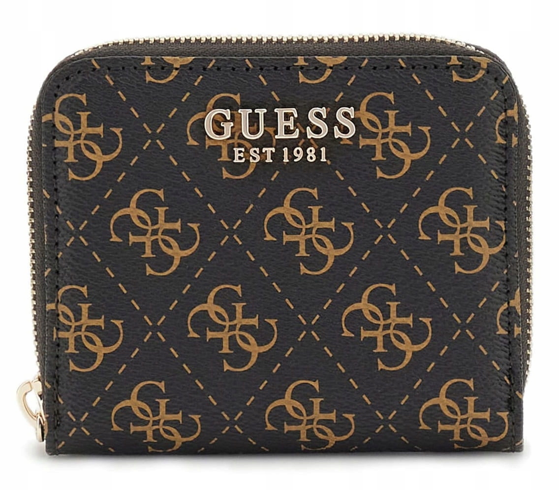 Guess Malá Hnědá Dámská Logovaná Kožená Peněženka Krabička Jako Dárek