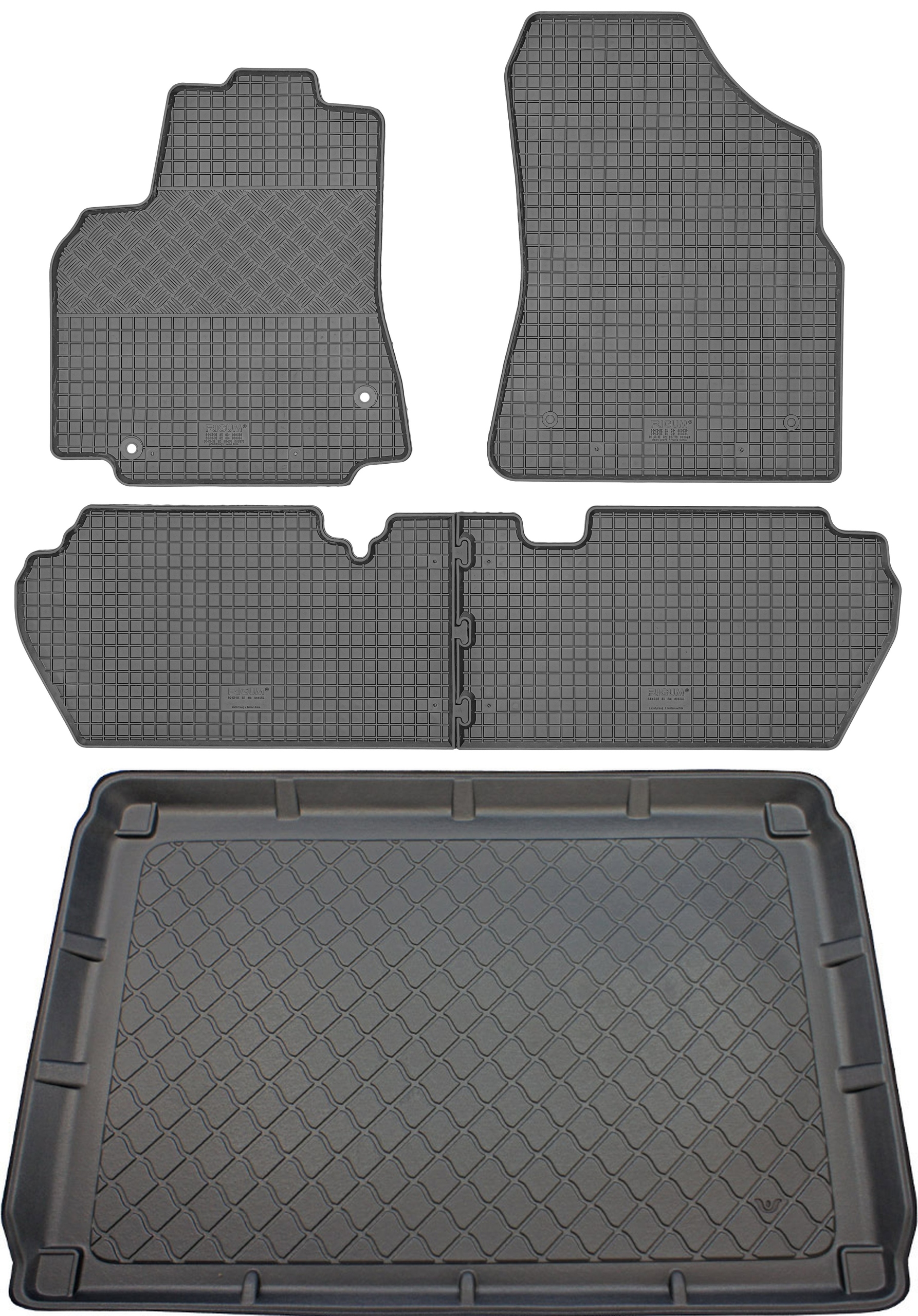 Citroen Berlingo II Van 2008-2018 Sada Gumové rohože rohož