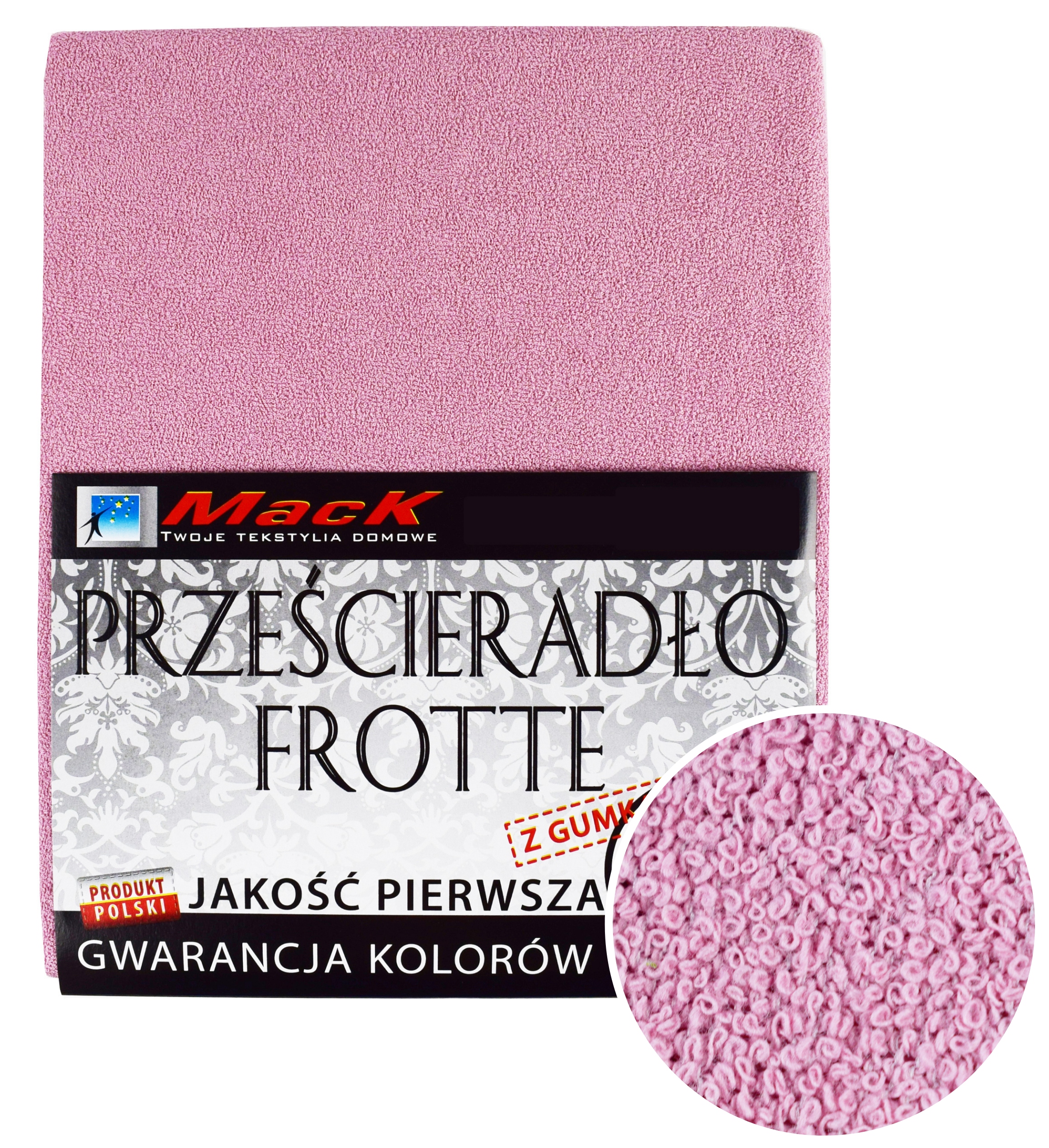 

Prześcieradło Frotte Z Gumką 180X200 pudrowy róż